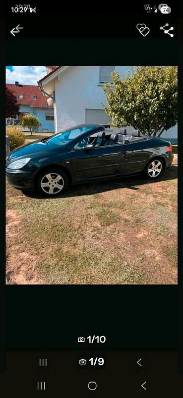 Gebraucht Peugeot 307 CC 138 PS (101 kW) 2003 Schwarz Cabrio