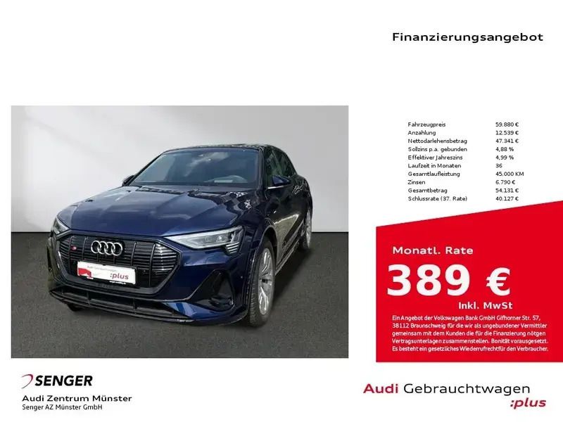 Blau Gebraucht 2023 Audi e-tron SUV | 62.880 € - Bild 1/1