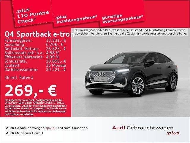 Schwarz Gebraucht 2022 Audi Q4 Sportback e-tron S-Line SUV | 33.531 € (Fairer Preis) - Bild 1/1