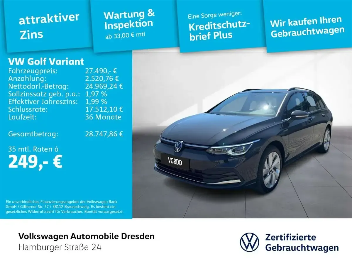 Gebraucht VW Golf VIII Style 190 PS (139 kW) 2024 Grau Kombi