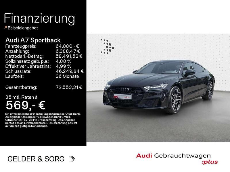 Mythosschwarz metallic Gebraucht 2024 Audi A7 S-Line Kleinwagen | 59.790 € (Superpreis) - Bild 1/4