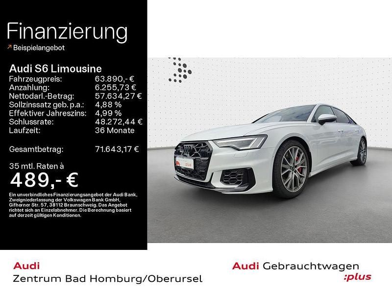 Gletscherweiß metallic Gebraucht 2024 Audi S6 Ambiente Limousine | 63.890 € (Fairer Preis) - Bild 1/4