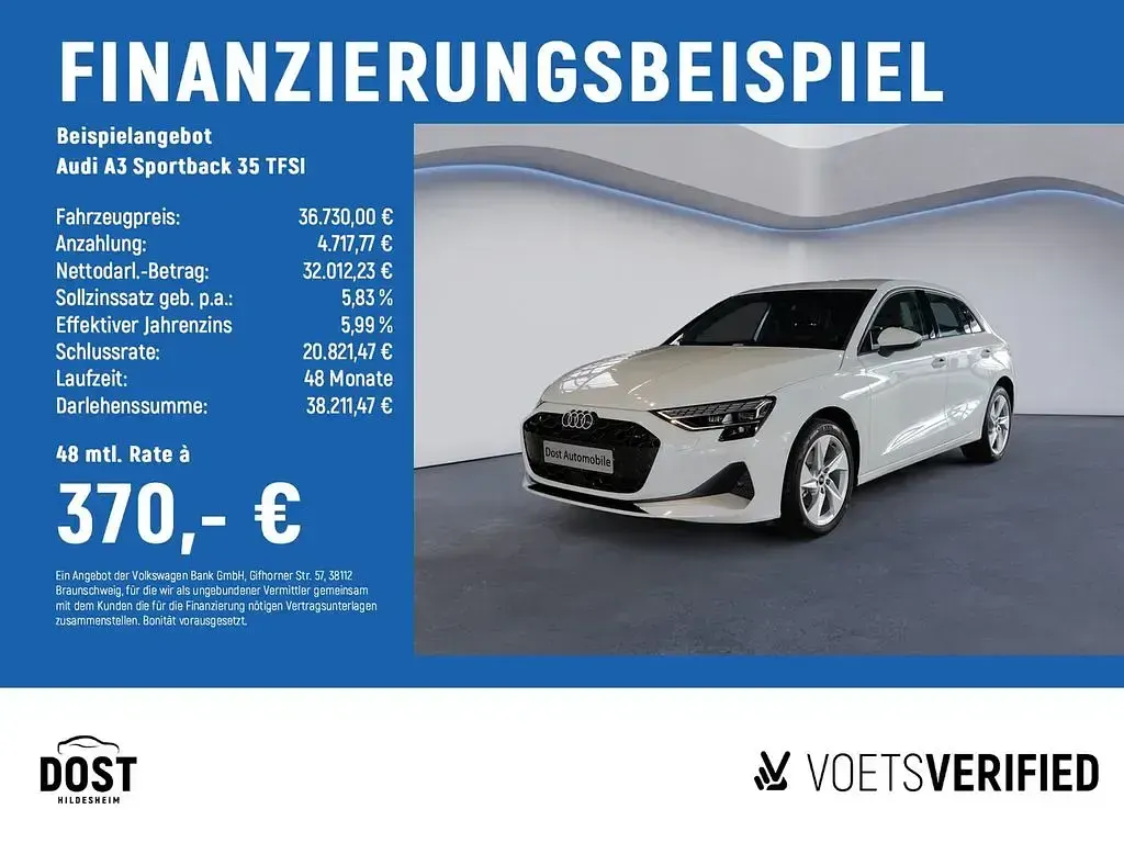 Brugt Audi A3 Advanced 150 HK (110 kW) 2025 Hvid Sedan