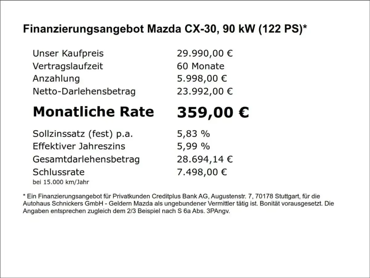 Neu Mazda CX-30 Exclusive 122 PS (89 kW) 2025 Arctic white SUV