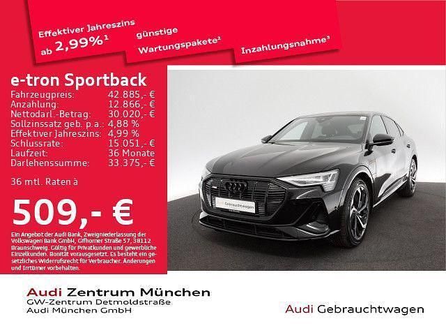 Mythosschwarz metallic Gebraucht 2022 Audi e-tron Sportback Ambiente SUV | 42.885 € (Fairer Preis) - Bild 1/2