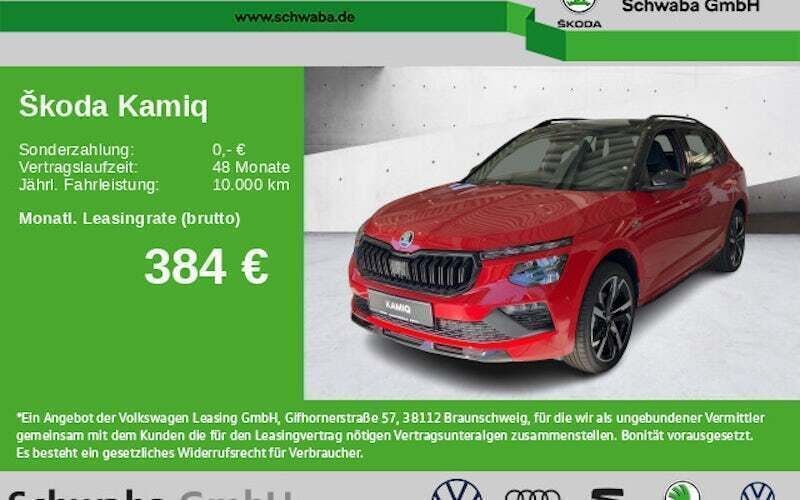 Rot Neu 2024 Skoda Kamiq Monte Carlo SUV | 32.660 € (Fairer Preis) - Bild 1/4
