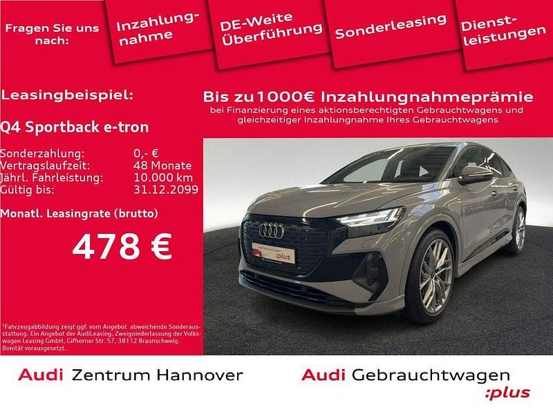 Grau Gebraucht 2022 Audi Q4 Sportback e-tron Sport SUV | 28.450 € (Etwas zu teuer) - Bild 1/4
