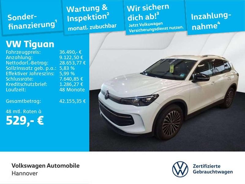 Pure white Gebraucht 2025 VW Tiguan Goal SUV | 36.490 € - Bild 1/3