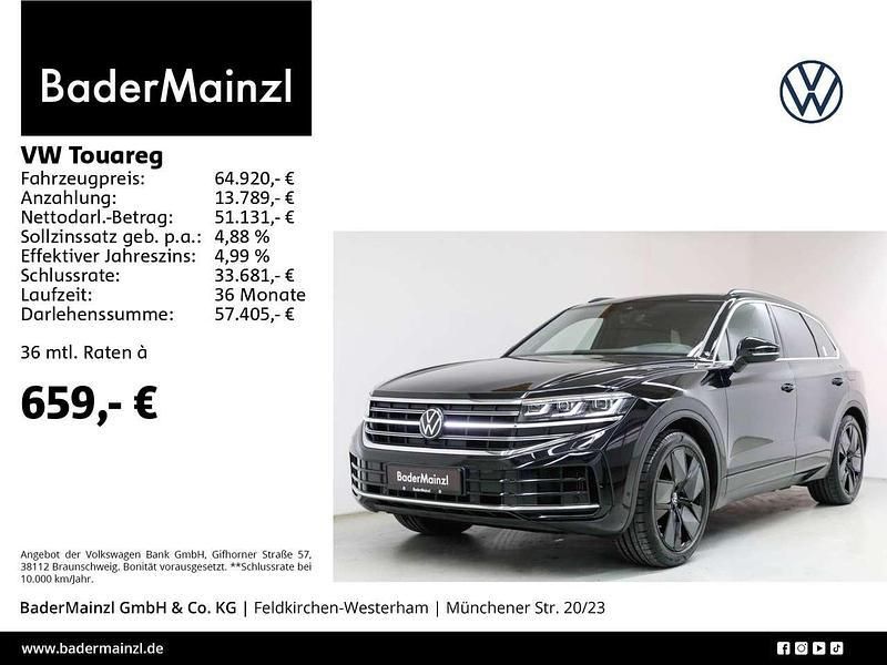 Grenadillschwarz metallic Gebraucht 2024 VW Touareg Elegance SUV | 64.920 € (Guter Preis) - Bild 1/3