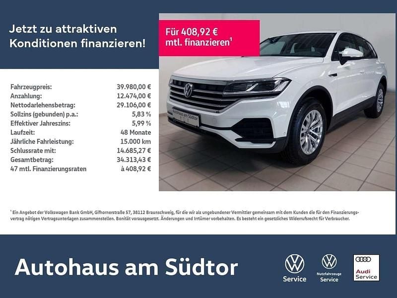 Pure white Gebraucht 2022 VW Touareg Basis SUV | 39.980 € (Superpreis) - Bild 1/4