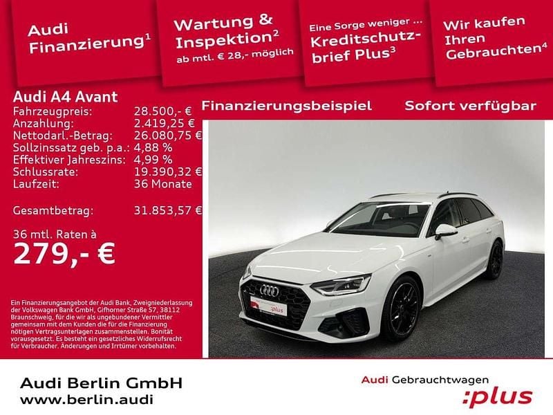 Gebraucht Audi A4 S-Line 163 PS (119 kW) 2022 Gletscherweiß metallic Kombi