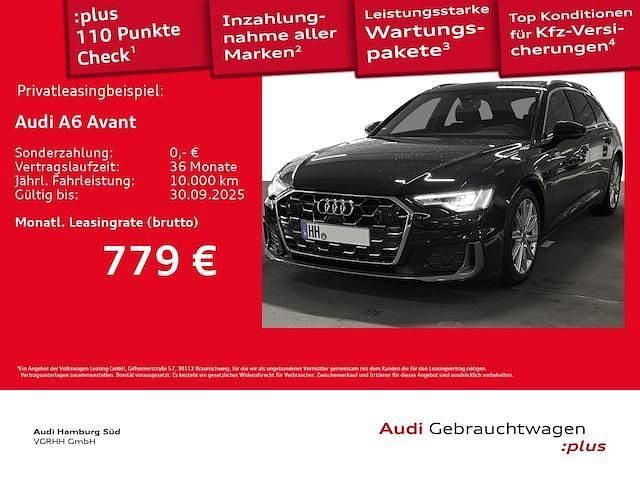 Mythosschwarz metallic Gebraucht 2025 Audi A6 S-Line Kombi | 72.950 € - Bild 1/3