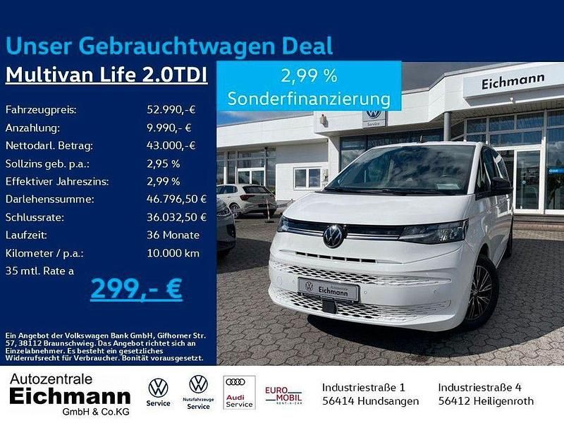 Weiß Gebraucht 2023 VW Multivan Life Van / Kleinbus | 52.990 € (Fairer Preis) - Bild 1/4