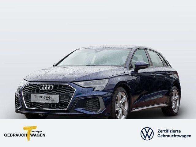 Blau Gebraucht 2023 Audi A3 Sportback S-Line Limousine | 31.880 € (Fairer Preis) - Bild 1/1