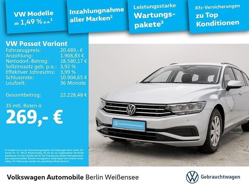 Silber Gebraucht 2022 VW Passat Kombi | 20.489 € (Guter Preis) - Bild 1/4