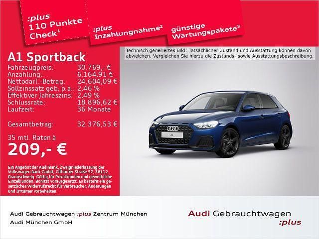 Blau Gebraucht 2025 Audi A1 Sportback Advanced Kleinwagen | 30.769 € (Etwas zu teuer) - Bild 1/2