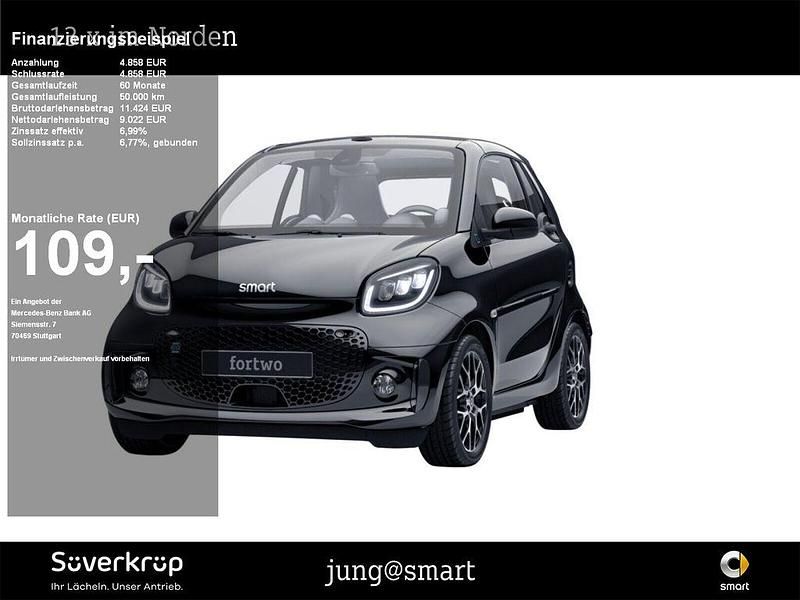 Schwarz Gebraucht 2021 Smart ForTwo Electric Drive Prime Exclusive Cabrio | 13.880 € (Superpreis) - Bild 1/2