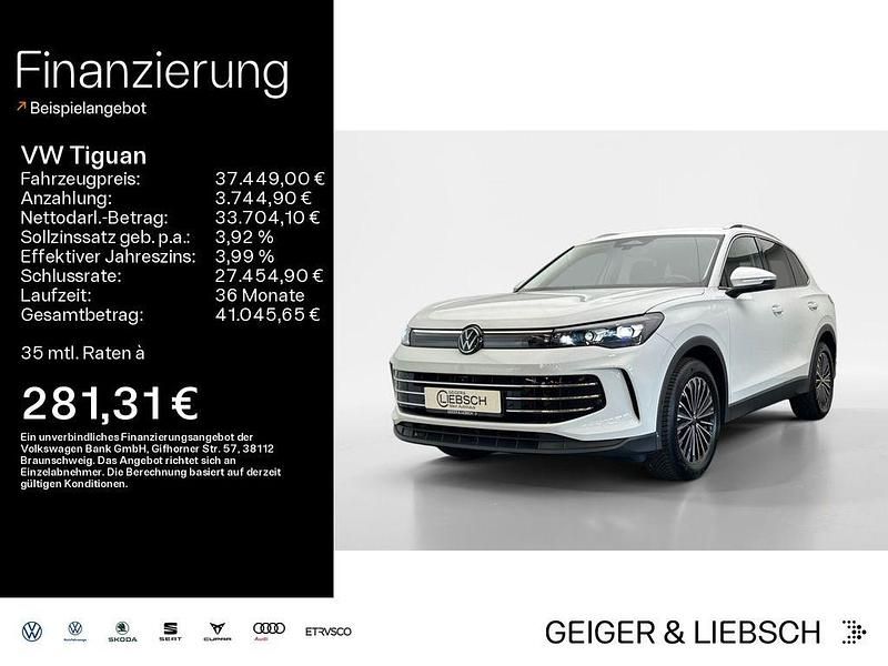 Pure white Gebraucht 2024 VW Tiguan Elegance SUV | 37.449 € (Fairer Preis) - Bild 1/4