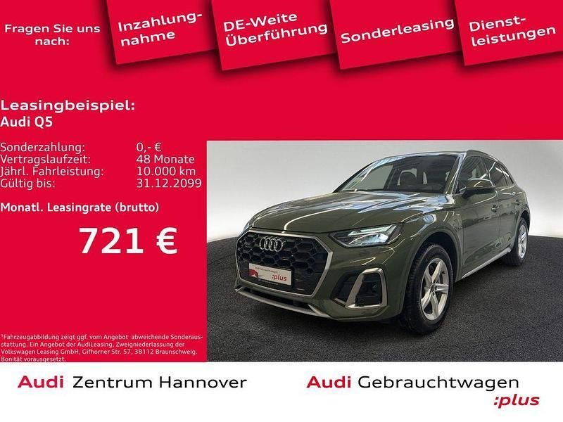 M4 distriktgrün metallic (metallic) Gebraucht 2023 Audi Q5 S-Line SUV | 48.450 € (Fairer Preis) - Bild 1/4