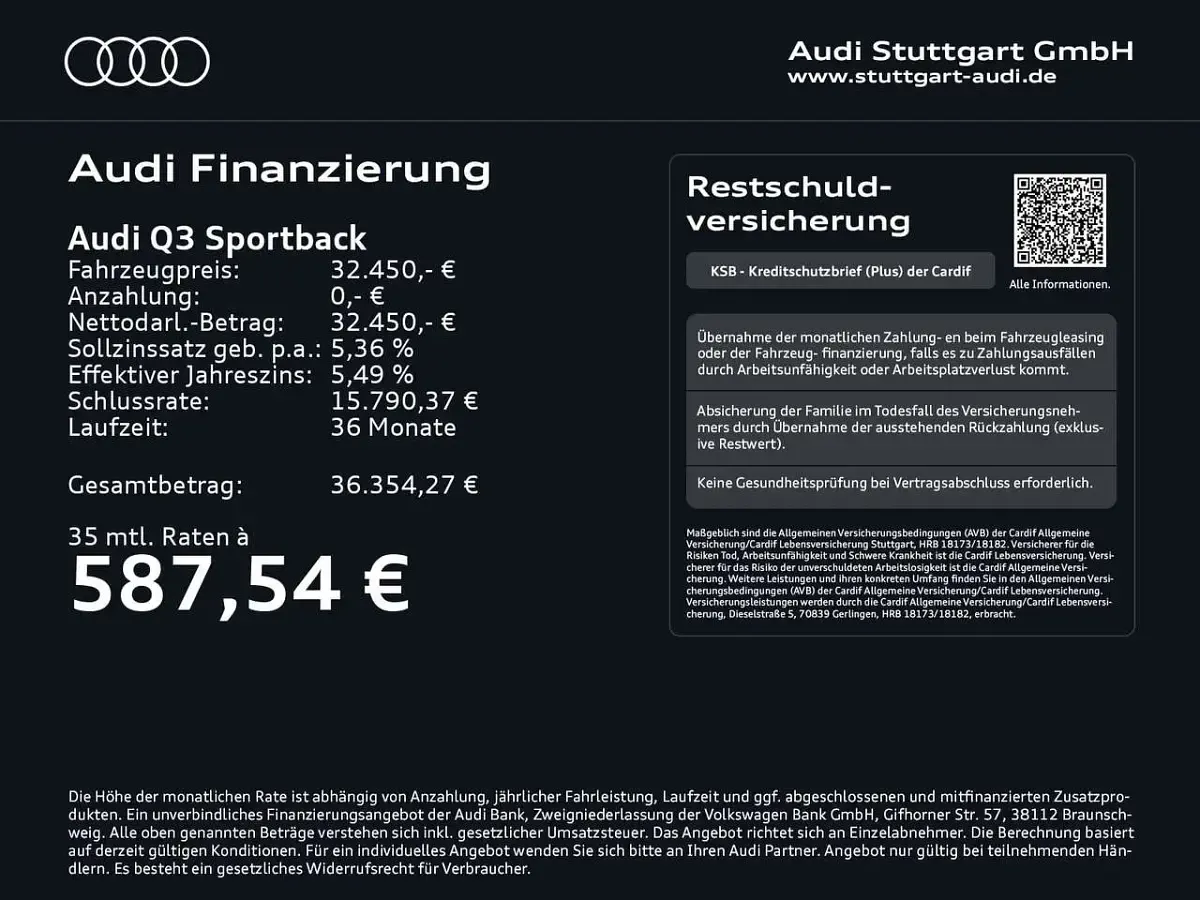 Gebraucht Audi Q3 S-Line 245 PS (180 kW) 2022 Mythosschwarz metallic SUV