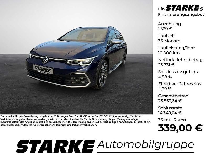 Blau (atlantik blue metallic) Gebraucht 2021 VW Golf Alltrack Kombi | 25.260 € (Fairer Preis) - Bild 1/4