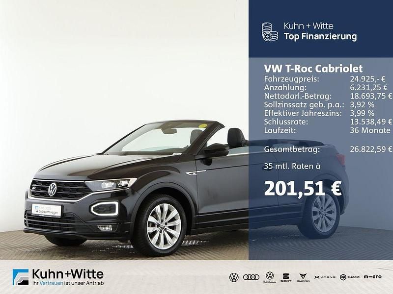 Schwarz Gebraucht 2021 VW T-Roc Cabriolet R-line Cabrio | 24.925 € (Fairer Preis) - Bild 1/3