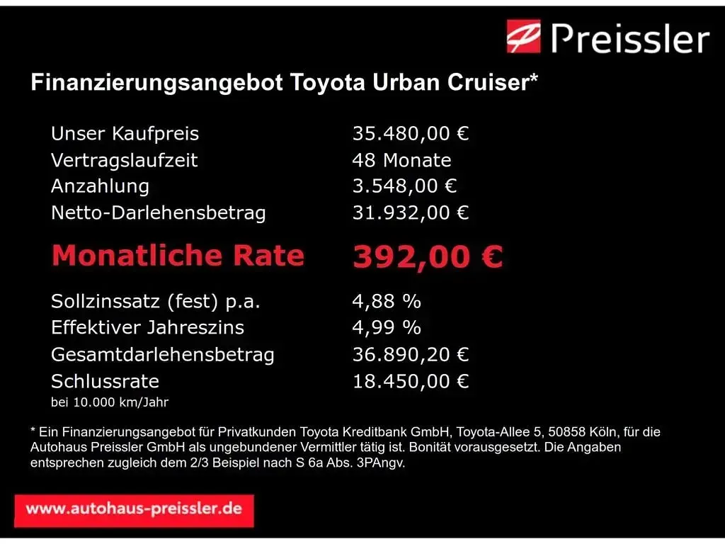 Neu Toyota Urban Cruiser 128 kW (175 PS) 2026 Grün SUV