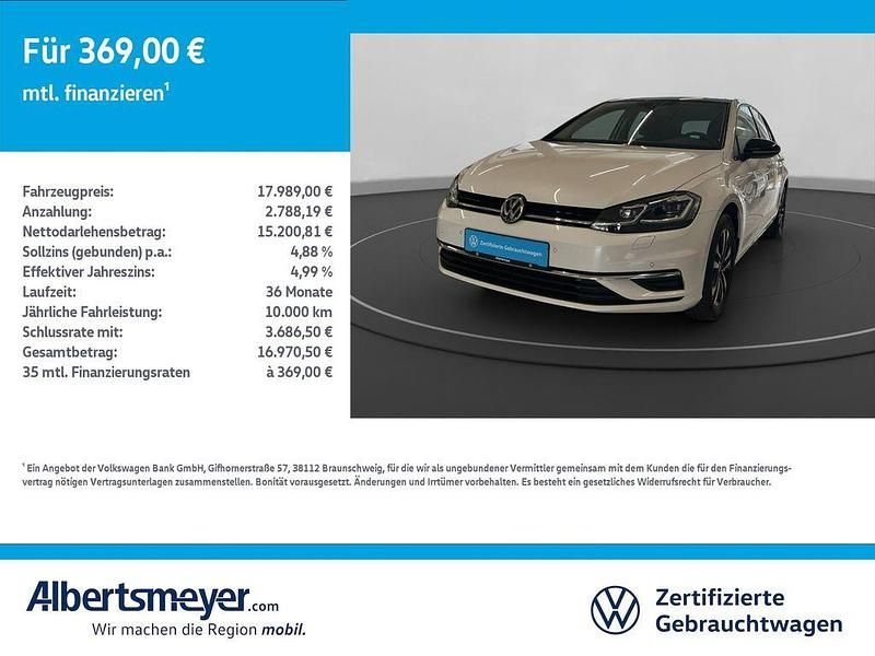Weiß Gebraucht 2019 VW Golf VII IQ Drive Limousine | 17.989 € (Guter Preis) - Bild 1/4