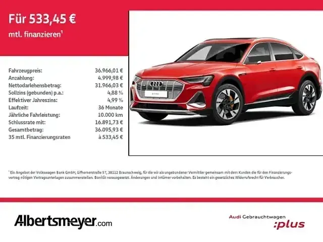 Gebraucht Audi e-tron Sportback S-Line 300 kW (408 PS) 2021 Catalunyarot metallic SUV