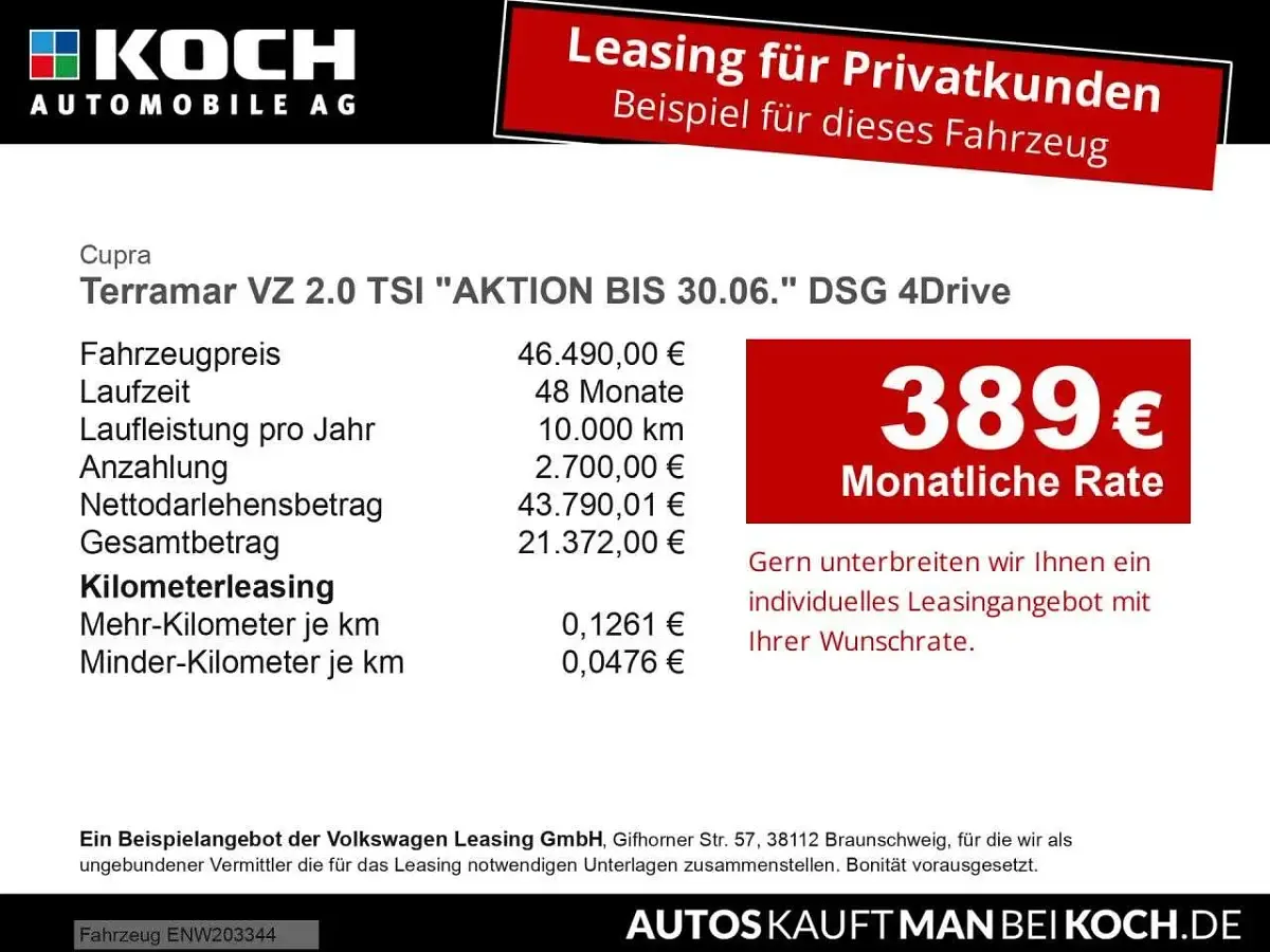 Neu Cupra Terramar VZ 265 PS (194 kW) 2026 Grau SUV