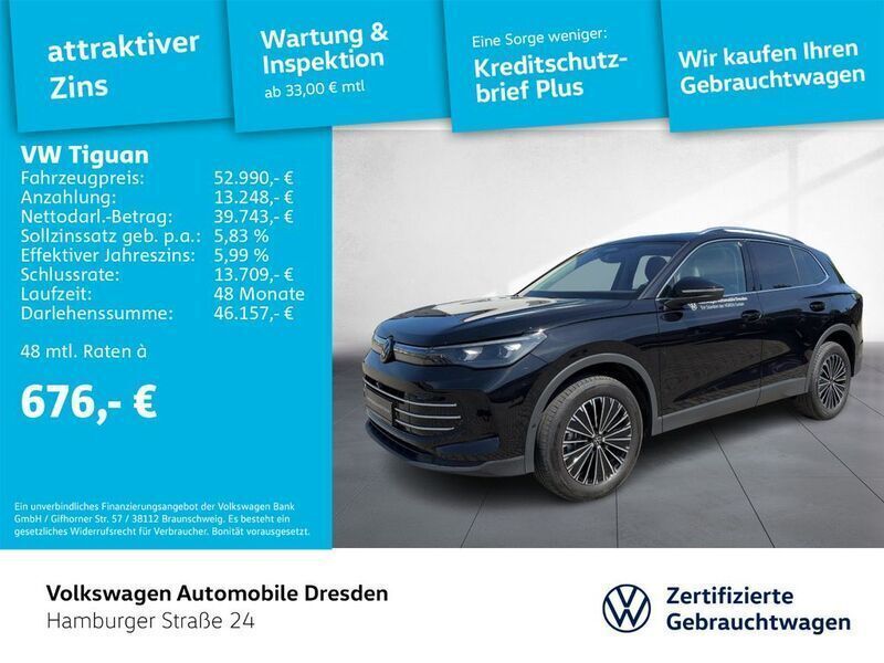 Deep black perleffekt Gebraucht 2025 VW Tiguan Elegance SUV | 52.990 € (Fairer Preis) - Bild 1/3