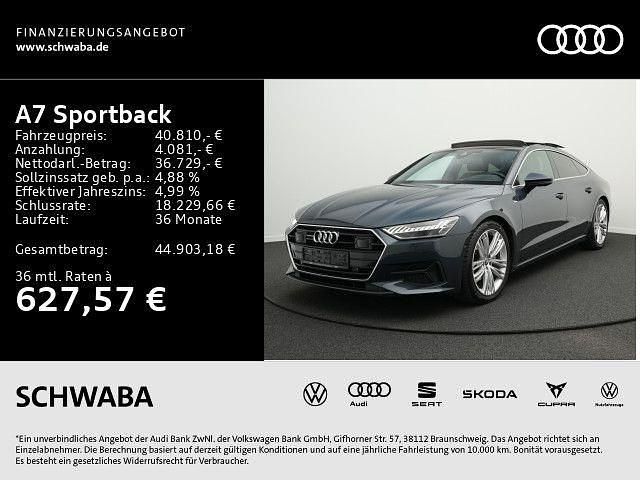 Tritonblau metallic Gebraucht 2021 Audi A7 S-Line Kleinwagen | 40.810 € (Guter Preis) - Bild 1/4