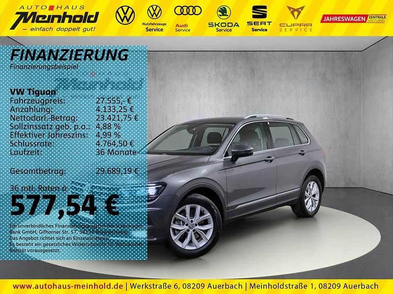Indiumgrau metallic Gebraucht 2019 VW Tiguan Highline SUV | 27.555 € (Fairer Preis) - Bild 1/4