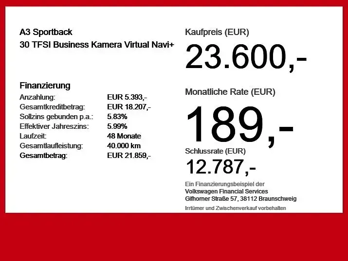 Gebraucht Audi A3 Business 110 PS (80 kW) 2023 Blau Limousine