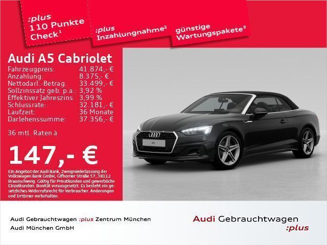 Mythosschwarz metallic Gebraucht 2024 Audi A5 Cabriolet Ambiente Cabrio | 44.301 € (Etwas zu teuer) - Bild 1/2