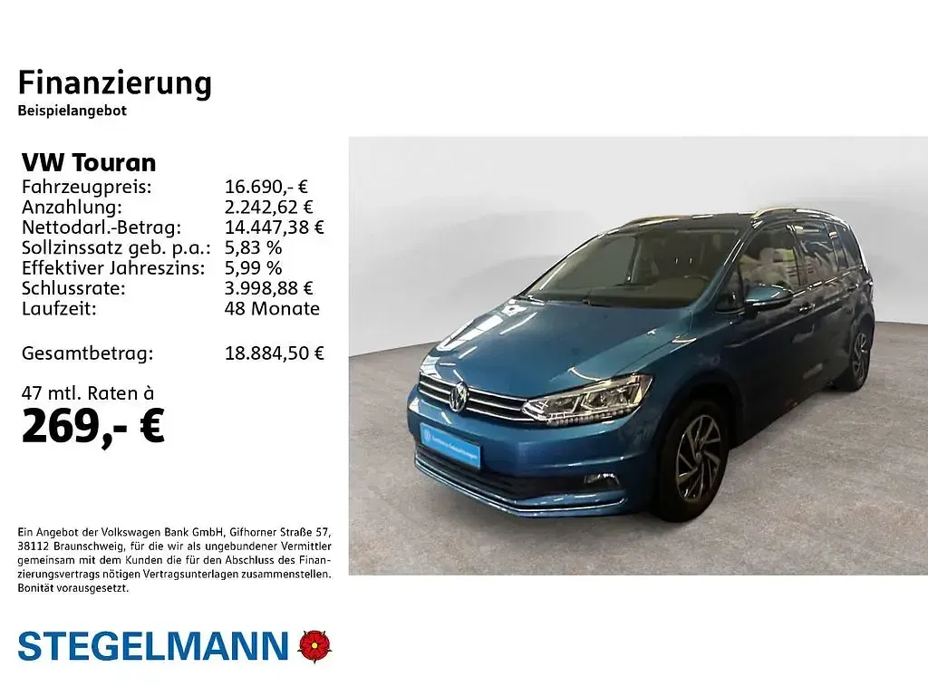 Gebraucht VW Touran Join 116 PS (85 kW) 2018 Blau Van / Kleinbus