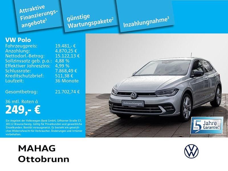 Gebraucht VW Polo Style 95 PS (69 kW) 2022 Silber Kleinwagen