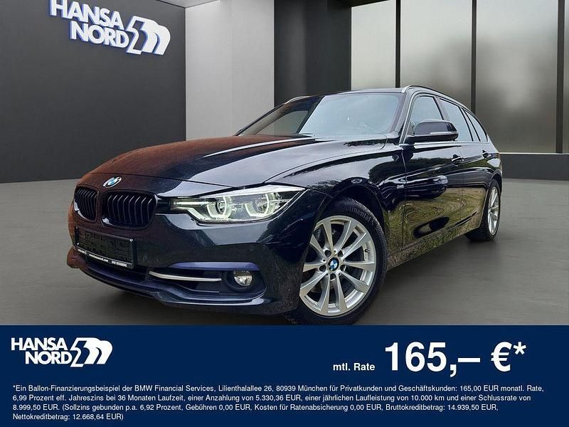 Schwarz / saphirschwarz (metallic) Gebraucht 2018 BMW 330 Sport Line Kombi | 17.999 € (Fairer Preis) - Bild 1/4