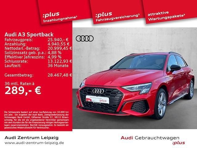 Tangorot metallic Gebraucht 2023 Audi A3 Sportback e-tron S-Line Kleinwagen | 24.890 € (Superpreis) - Bild 1/3