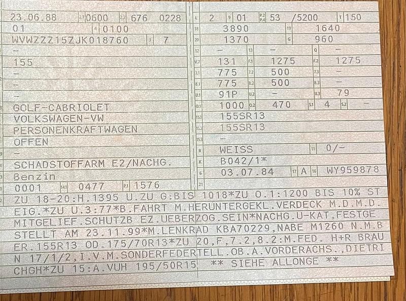 Gebraucht VW Golf Cabriolet 72 PS (52 kW) 1988 Weiß Cabrio