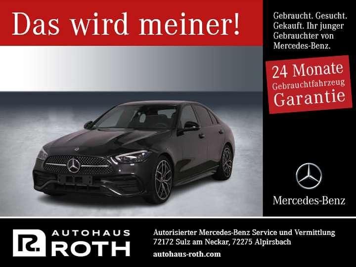 Lack graphitgrau Gebraucht 2024 Mercedes C220 AMG Limousine | 49.500 € - Bild 1/4