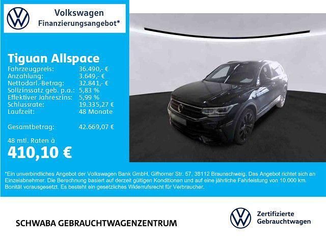 Schwarz Gebraucht 2022 VW Tiguan Allspace R-line SUV | 36.490 € (Fairer Preis) - Bild 1/4