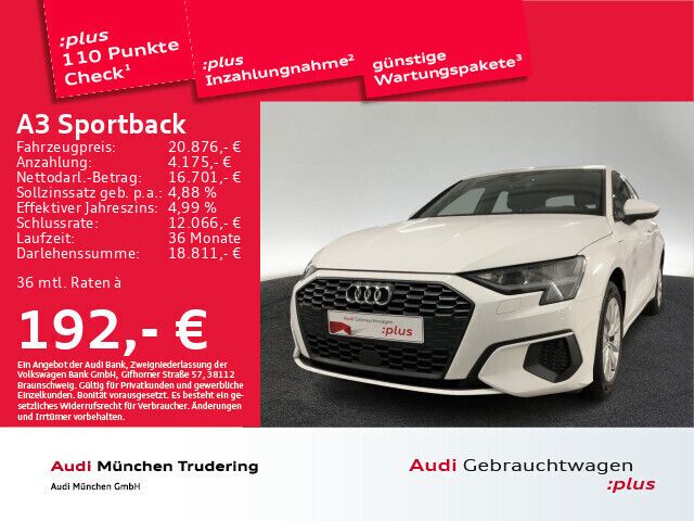 Ibisweiß Gebraucht 2022 Audi A3 Sportback e-tron Advanced Limousine | 22.433 € (Fairer Preis) - Bild 1/2