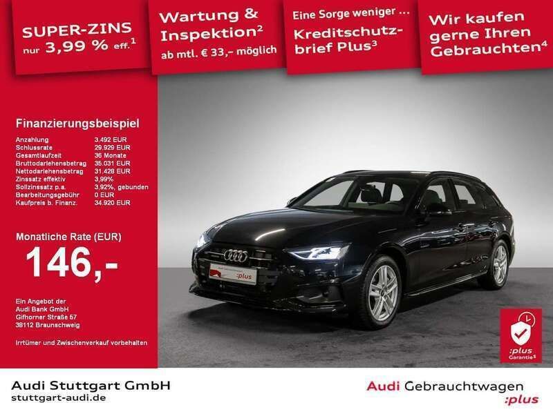 Mythosschwarz metallic Gebraucht 2024 Audi A4 Advanced Plus Kombi | 39.450 € (Teuer) - Bild 1/2