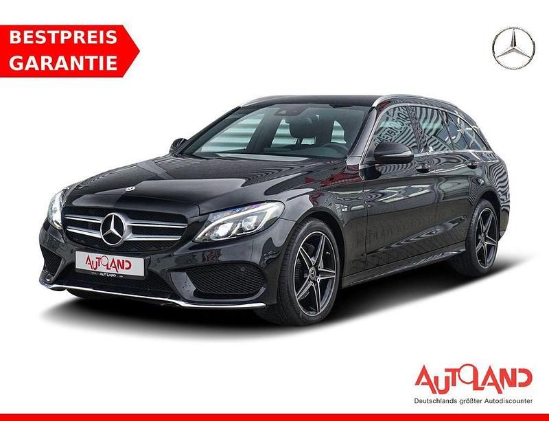 Schwarz Gebraucht 2017 Mercedes C200 AMG line Kombi | 27.950 € (Teuer) - Bild 1/4