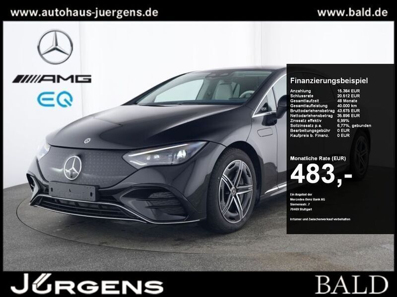 Metalliclack obsidianschwarz Gebraucht 2023 Mercedes EQE350 AMG Limousine | 51.290 € (Fairer Preis) - Bild 1/4