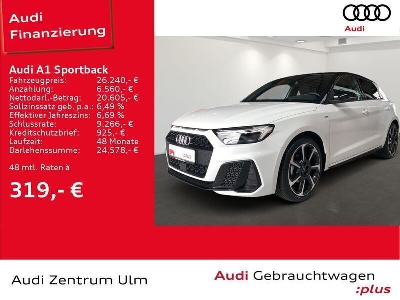 Gletscherweiß metallic Gebraucht 2024 Audi A1 Sportback S-Line Kleinwagen | 26.390 € (Fairer Preis) - Bild 1/4