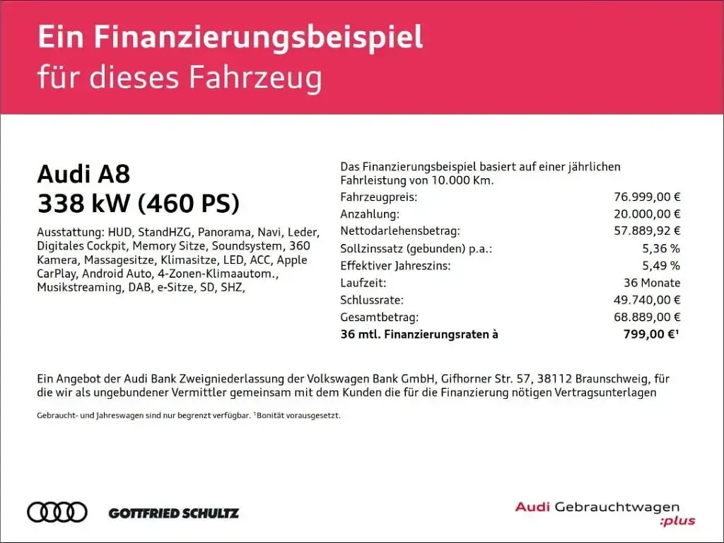 Gebraucht Audi A8 Comfort 460 PS (338 kW) 2023 Schwarz Limousine