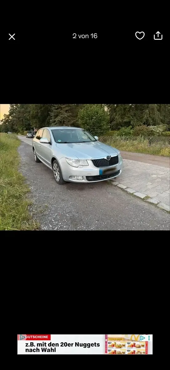 Gebraucht Skoda Superb Elegance 160 PS (117 kW) 2008 Silber Limousine