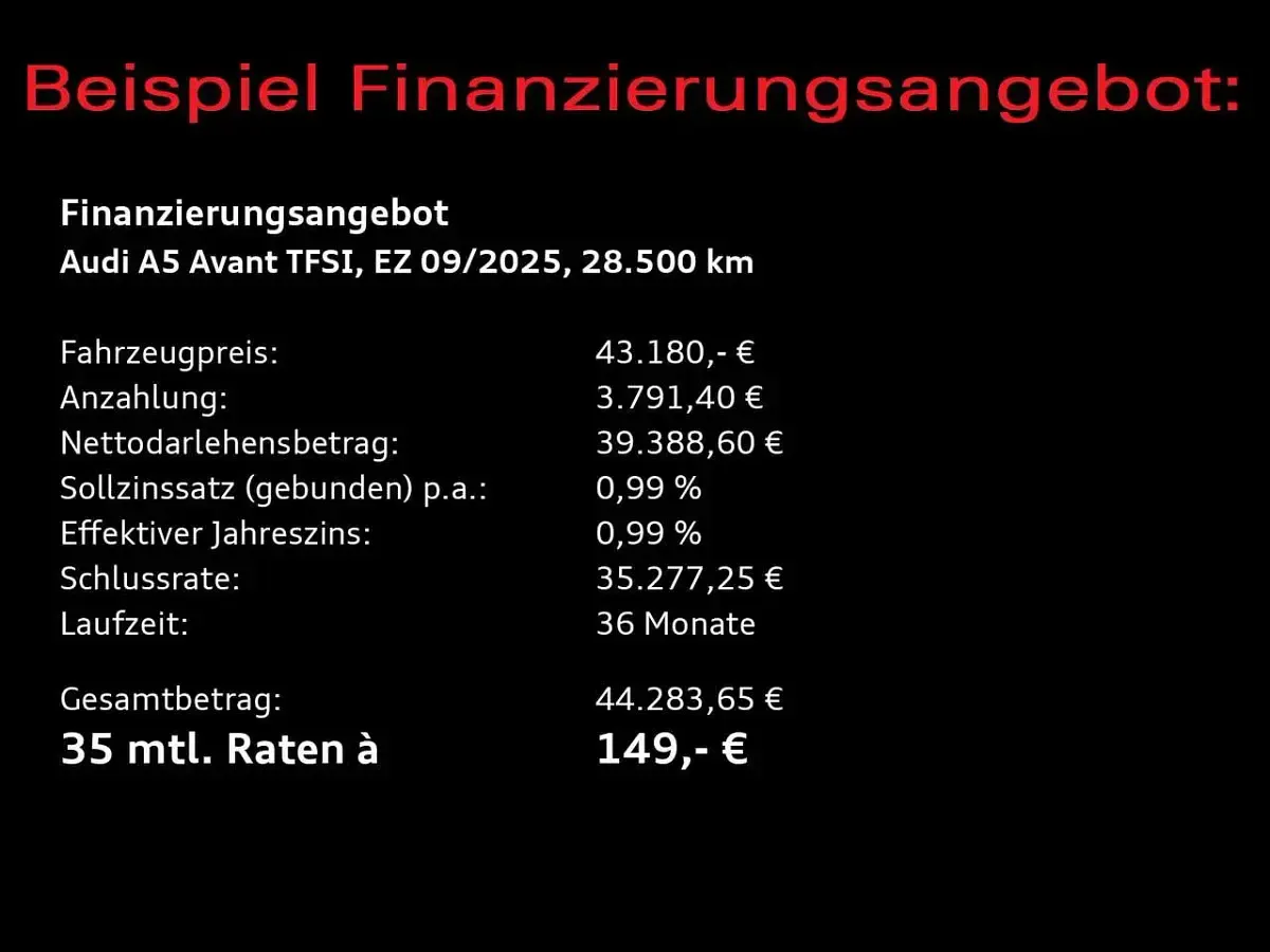 Gebraucht Audi A5 Ambiente 204 PS (150 kW) 2025 Firmamentblau metallic Kombi